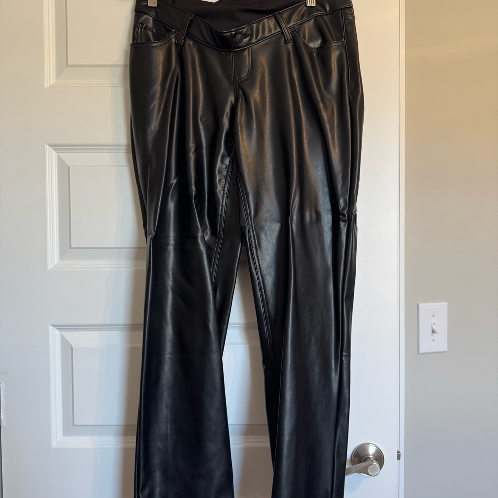 Abercrombie Maternity Black Faux Leather Pants